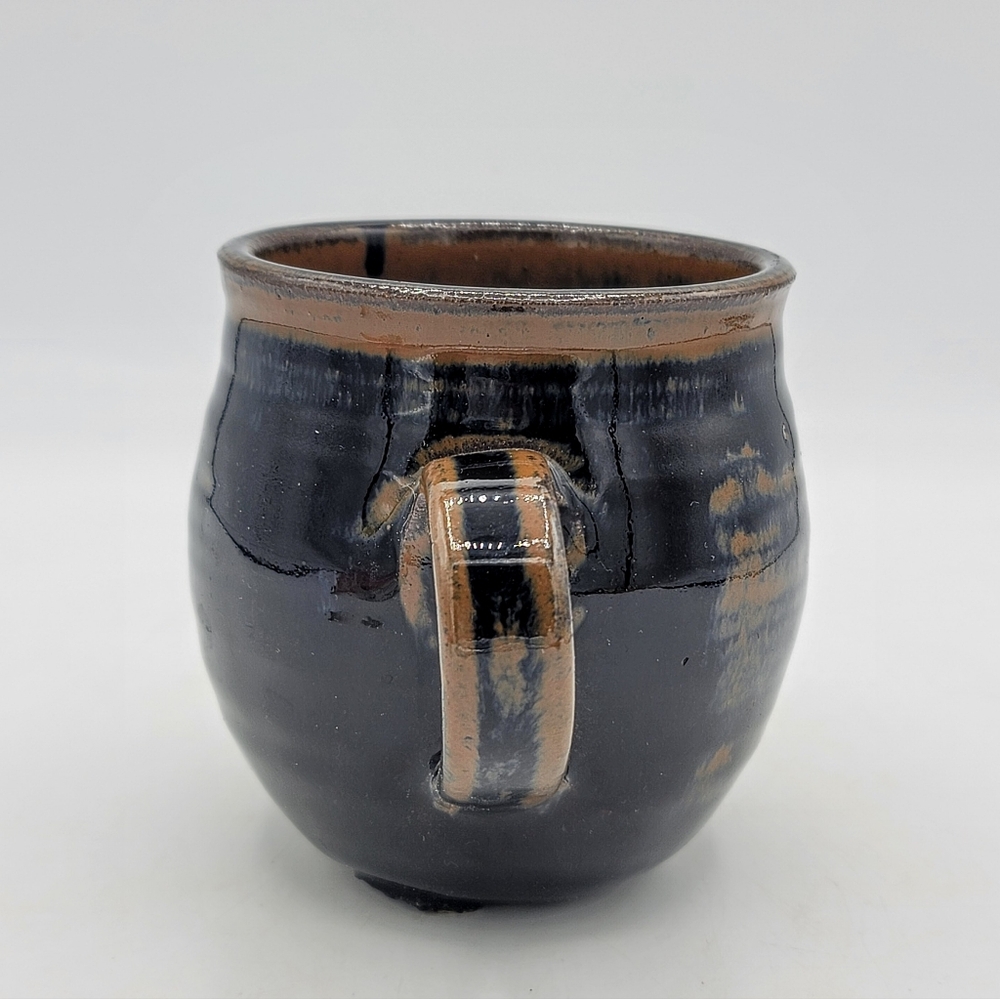 Hand Thrown Studio Pottery Mug Signed RH 1991 Stoneware Dark Glaze Handmade Vtg - Picture 4 of 8